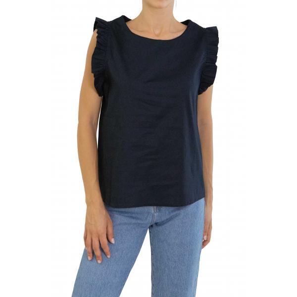 T shirt con rouge tinta unita 